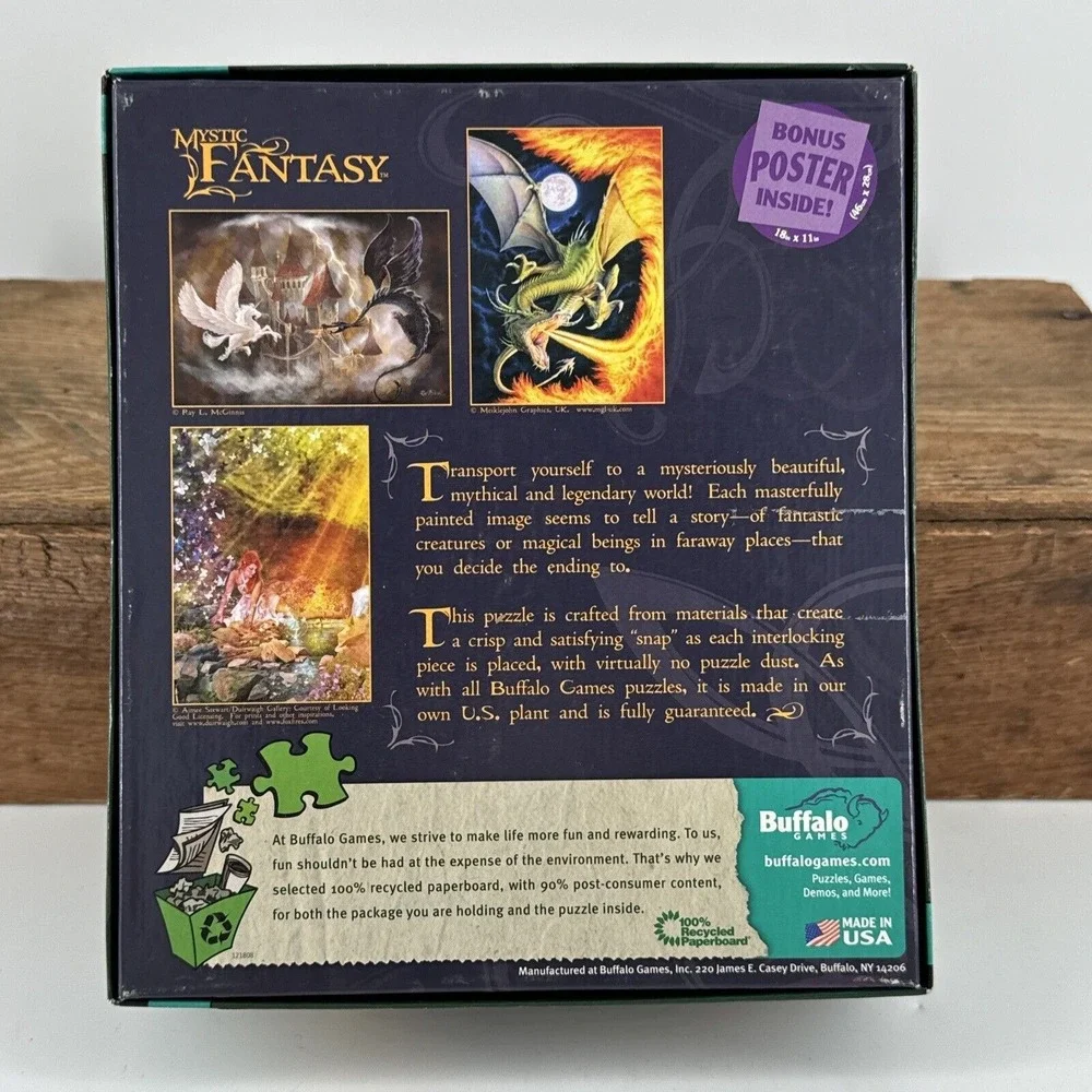 Puzzle Mystic Fantasy Dragon of Fire 500 Pieces w/Bonus Poster‎ Buffalo Games